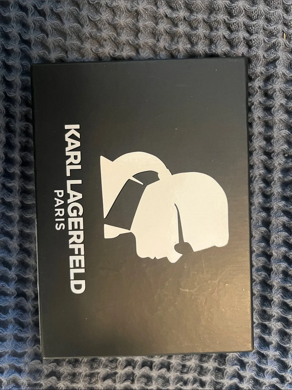 Brand New Karl Lagerfeld Black Logo Card Holder with Silhouette Print